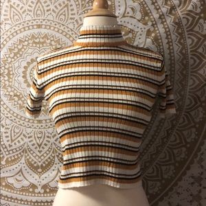 BRANDY STRIPED MOCK NECK SWEATER